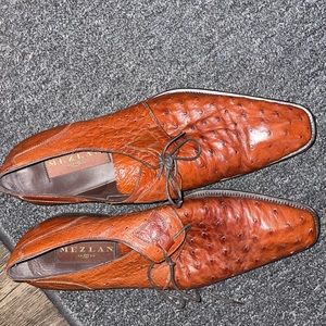 Size 10 Oxford mezlans genuine ostrich
